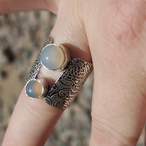 New Unique Chalcedony 925 Silver Ring. - Picture 2 of 16